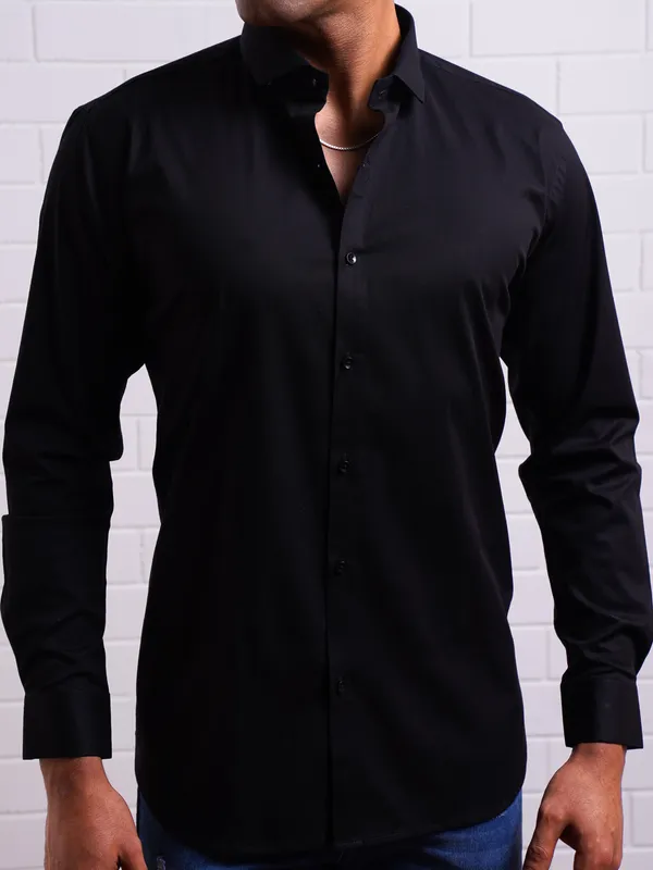 Jet_Black_Monopoly_Lycra_Shirt_For_Men