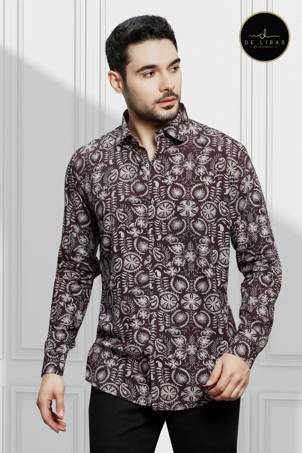 Wine_And_Cream_Tencil_Digital_Print_Shirt_For_Men