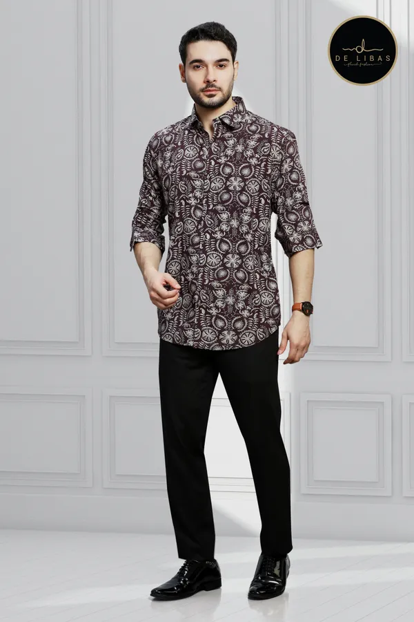 Wine_And_Cream_Tencil_Digital_Print_Shirt_For_Men