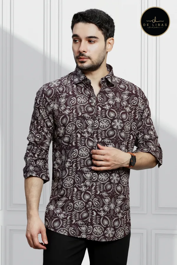 Wine_And_Cream_Tencil_Digital_Print_Shirt_For_Men