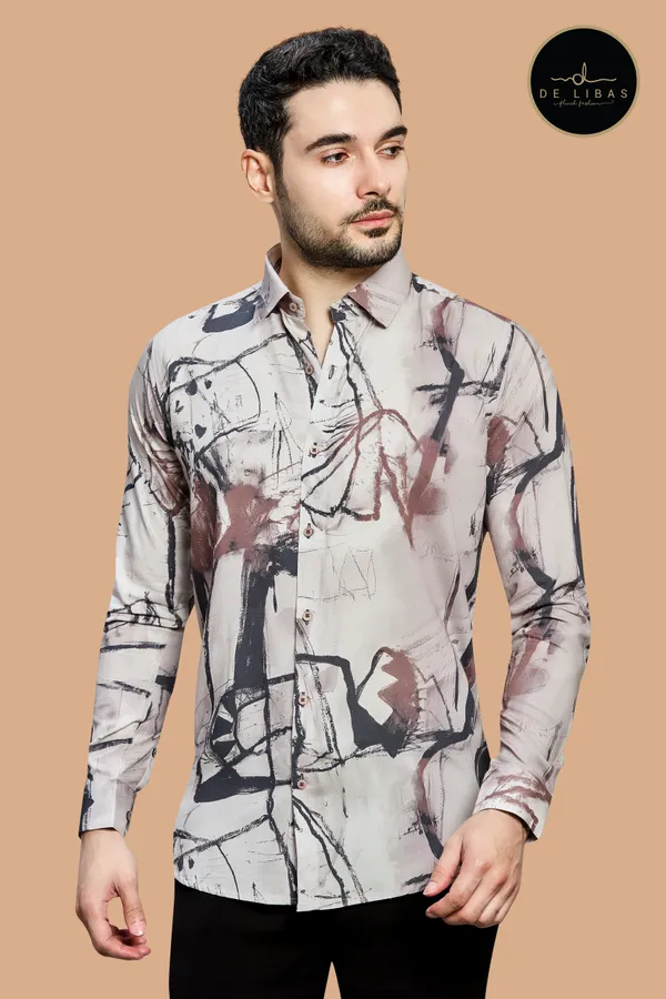 Brown_Colour_Abstract_Rayon_Digital_Print_Shirt_For_Men