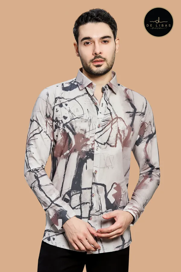 Brown_Colour_Abstract_Rayon_Digital_Print_Shirt_For_Men