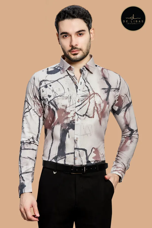 Brown_Colour_Abstract_Rayon_Digital_Print_Shirt_For_Men