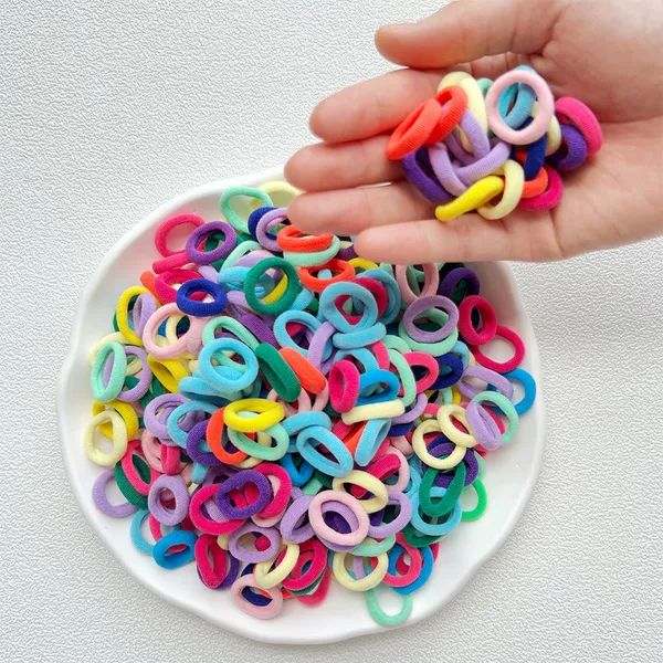 100_pcs_Multicolour__Mini_Baby_Hair_Ties_for_Girls_and_Kids_