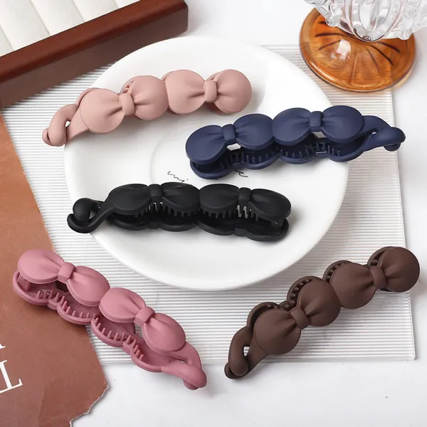 5_Pcs_Cute_Banana_clip_Matte_Color_11_cm_Banana_Bow_Hair_Clip_–_Acrylic_Hair_Banana_Clip_for_Women_and_Girls,_Stylish_Hair_Accessorie