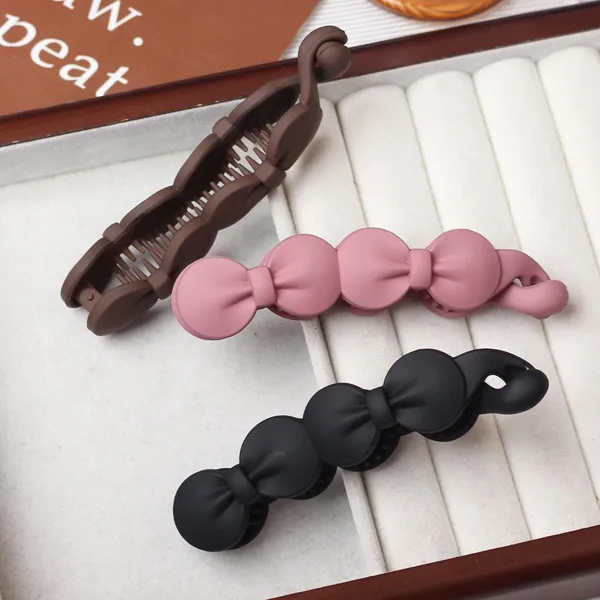 5_Pcs_Cute_Banana_clip_Matte_Color_11_cm_Banana_Bow_Hair_Clip_–_Acrylic_Hair_Banana_Clip_for_Women_and_Girls,_Stylish_Hair_Accessorie