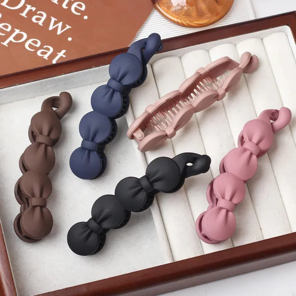 5_Pcs_Cute_Banana_clip_Matte_Color_11_cm_Banana_Bow_Hair_Clip_–_Acrylic_Hair_Banana_Clip_for_Women_and_Girls,_Stylish_Hair_Accessorie