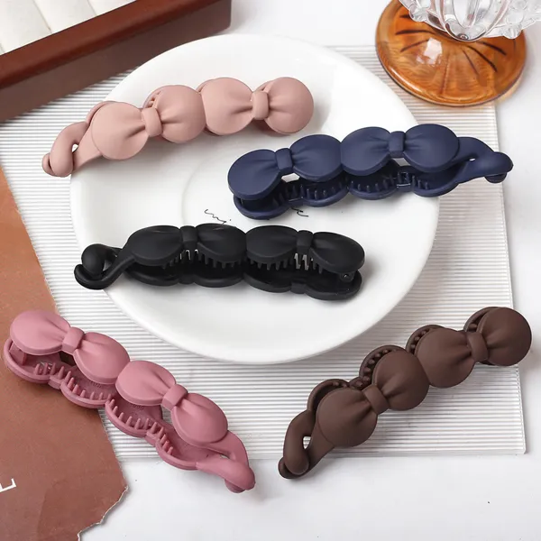 5_Pcs_Cute_Banana_clip_Matte_Color_11_cm_Banana_Bow_Hair_Clip_–_Acrylic_Hair_Banana_Clip_for_Women_and_Girls,_Stylish_Hair_Accessorie