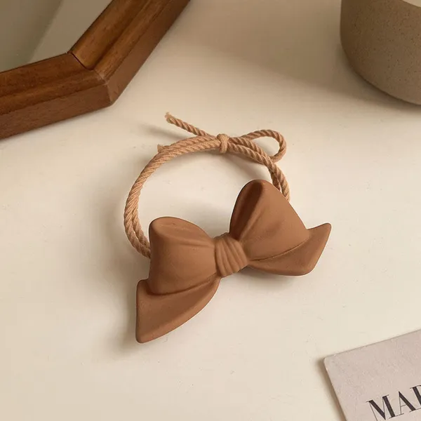 7_Pcs_Cute_Hair_Rubber_Bands_&_Scrunchies_Set_–_Brown_&_Cream_Elastic_Hair_Ties_with_Bow,_Flower,_Teddy_&_Ice_Cream_Charms_for_Girls_&_Women