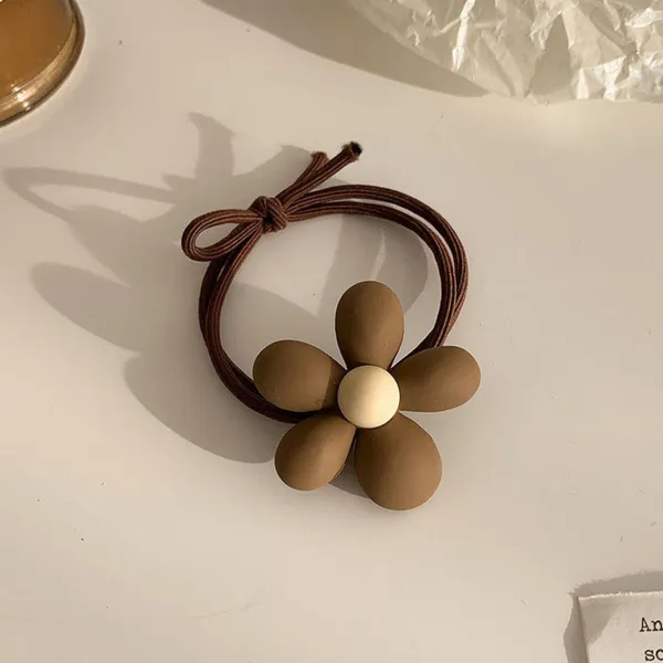 7_Pcs_Cute_Hair_Rubber_Bands_&_Scrunchies_Set_–_Brown_&_Cream_Elastic_Hair_Ties_with_Bow,_Flower,_Teddy_&_Ice_Cream_Charms_for_Girls_&_Women
