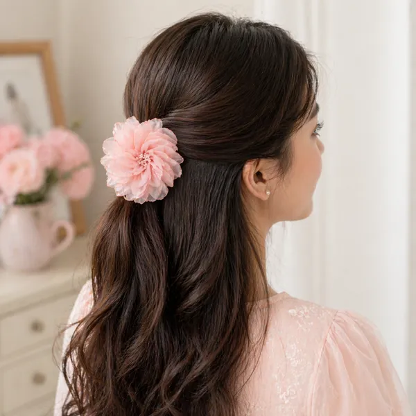 Beautiful_Flower_Hairclip_For_Women_&_girls,_Peach_Colour_