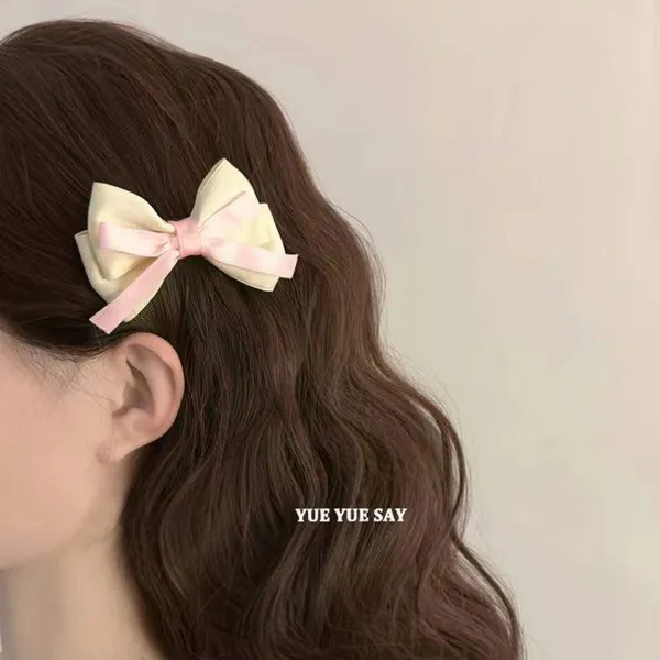 White_and_Black_Bow_Hair_Clips_Lovely_Fabric_Double_Layer_Bow_Design_for_Women_&_Girls_(Pack_Of_4)