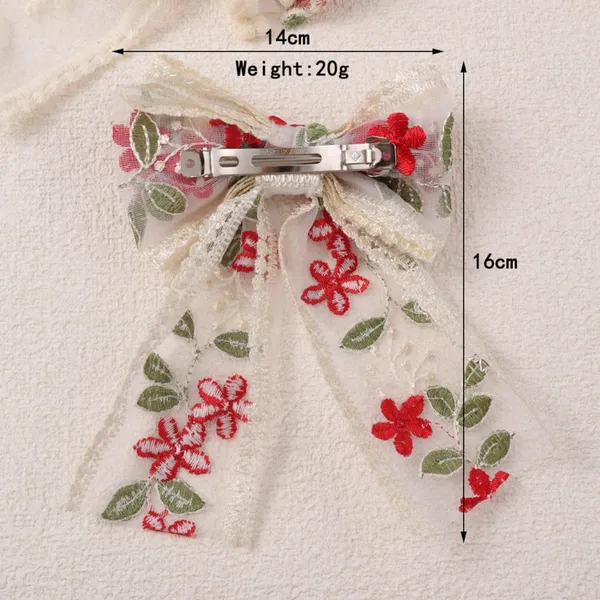 1_pcs_Red_Colour_Flower_Bow_Fabric_Hair_Clips_for_Girls_&_Women_