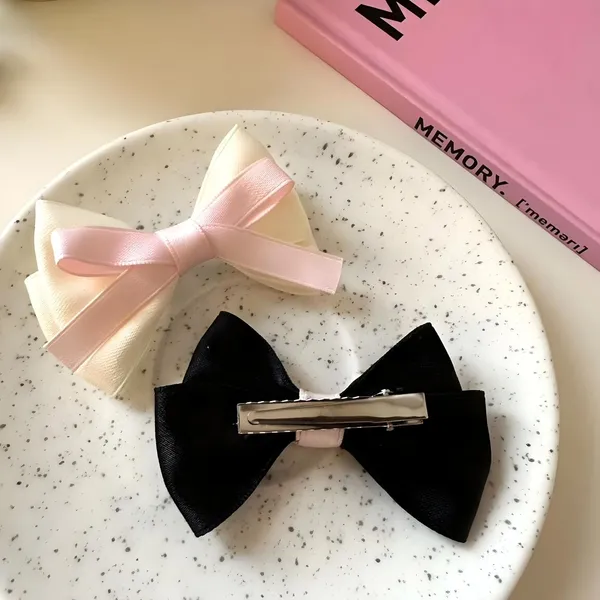 Black_&_Baby_Pink_Fabric_Korean_Hair_Accessories_For_Women_And_Girl