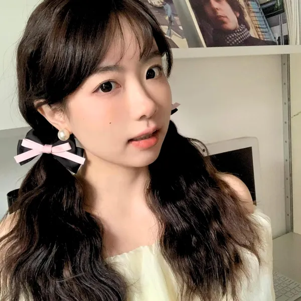 Black_&_Baby_Pink_Fabric_Korean_Hair_Accessories_For_Women_And_Girl