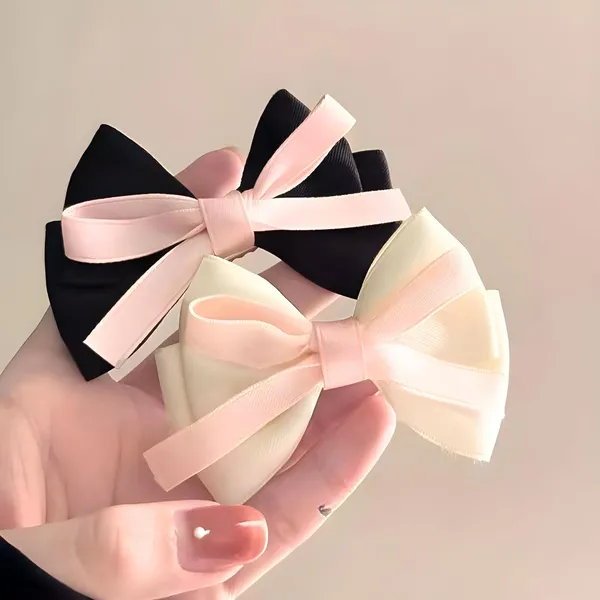 Pink_&_White_Fabric_Korean_Hair_Accessories_For_Women_And_Girl