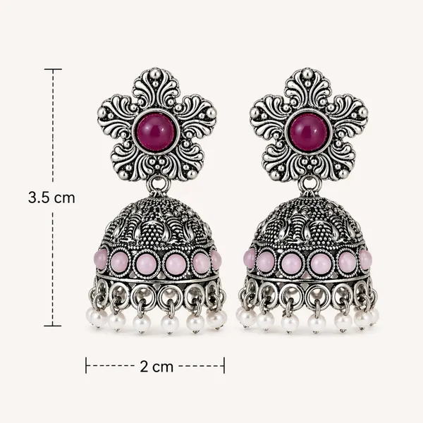 Oxidised_Silver-Plated_Elephant_Motif_Jhumka_Earrings_for_women_&_girls_