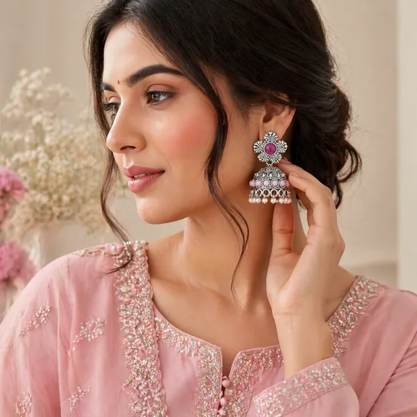 Oxidised_Silver-Plated_Elephant_Motif_Jhumka_Earrings_for_women_&_girls_
