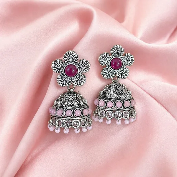 Oxidised_Silver-Plated_Elephant_Motif_Jhumka_Earrings_for_women_&_girls_