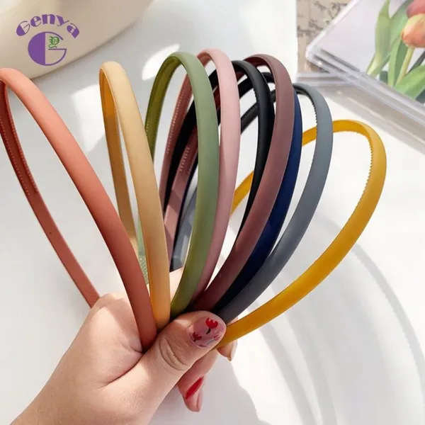 Pack_of_12_Pcs_Plain_Matt_Finish_Plastic_Hair_band_for_Kids_and_Women_-_Multicolour