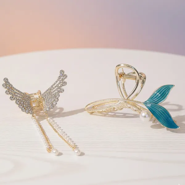 Pack_of_2_Pcs_Mermaid_and_Butterfly_Metal_Claw_Clip_for_Women_|_Strong_Hold_Non-Slip_Hair_Clutcher_|_Elegant_Hair_Accessories_for_Daily,_Party_&_Wedding_Use