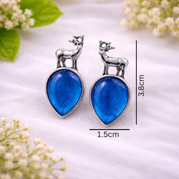 Pack_of_5_Pcs_Oxidised_Deer_Design_Stone_Stud_Earrings_for_Women_–_Random_Assorted_Colours
