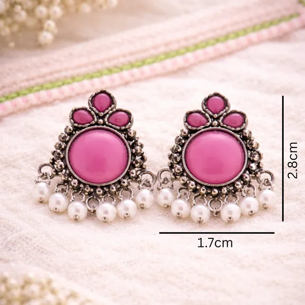 Pack_of_5_Pcs_Oxidised_Stone_&_Pearl_Stud_Earrings_for_Women_–_Traditional_Design,_Random_Colours