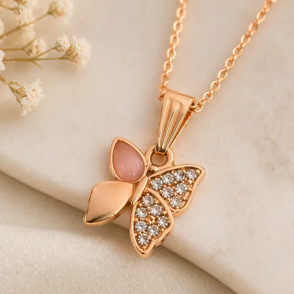 Rose_Gold_Butterfly_Pendant_Necklace_For_Women_&_Girls