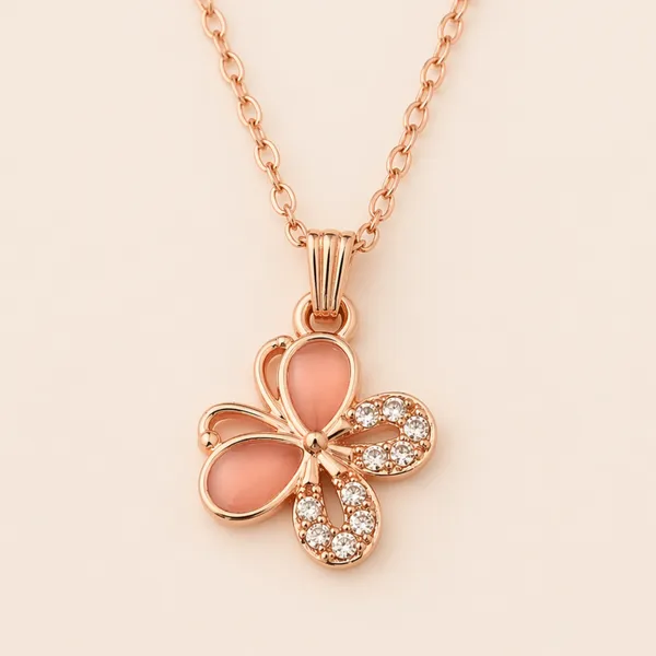 Rose_Gold_Butterfly_Pendant_Necklace_For_Women_&_Girls