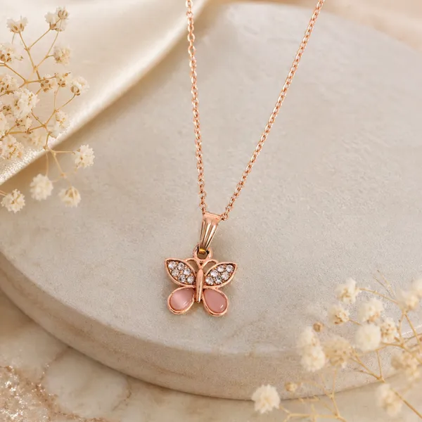 Rose_Gold_Butterfly_Pendant_Necklace_For_Women_&_Girls