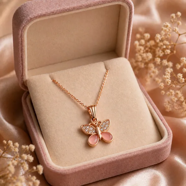 Rose_Gold_Butterfly_Pendant_Necklace_For_Women_&_Girls