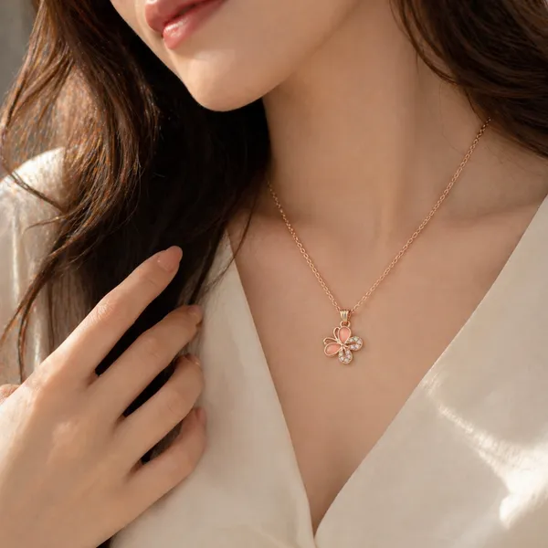 Rose_Gold_Butterfly_Pendant_Necklace_For_Women_&_Girls