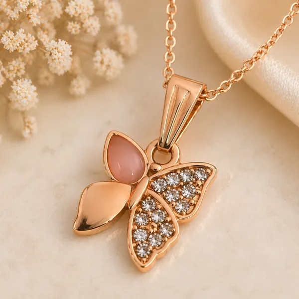 Rose_Gold_Butterfly_Pendant_Necklace_For_Women_&_Girls