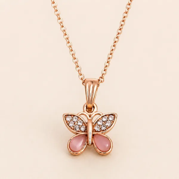 Rose_Gold_Butterfly_Pendant_Necklace_For_Women_&_Girls