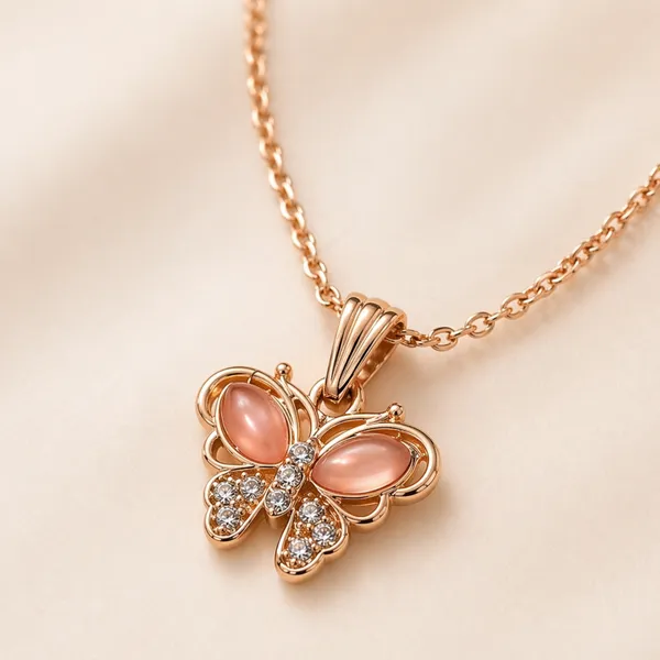 Rose_Gold_Butterfly_Pendant_Necklace_For_Women_&_Girls_