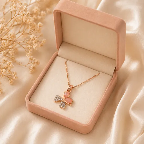 Rose_Gold_Butterfly_Pendant_Necklace_For_Women_&_Girls_