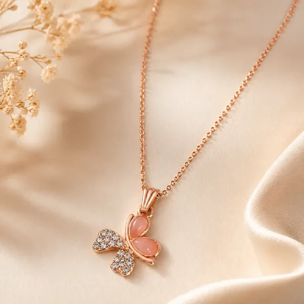Rose_Gold_Butterfly_Pendant_Necklace_For_Women_&_Girls_