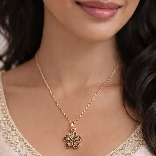 Rose_Gold_Pendant_Necklace_for_Women_&_Girls_|_Artificial_Stone_Leaf_Shape_Pendant_|_Stylish_Daily_Wear_Jewellery_Gift