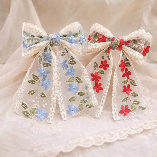 Soft_Lace_Fabric_Floral_Bow_Hair_Clip_|_Elegant_Embroidered_Flower_Design_|_Lightweight_&_Comfortable_|_Pack_of_2_(Blue_&_Red)