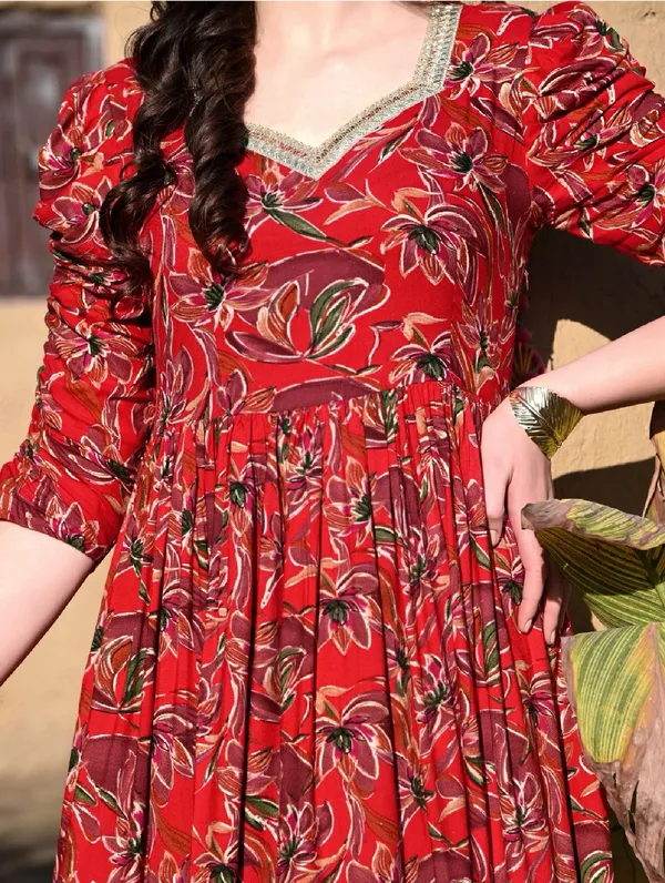Red_Rayon_Fabric_Anarkali_Kurti_For_Women
