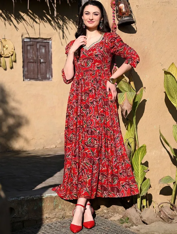Red_Rayon_Fabric_Anarkali_Kurti_For_Women