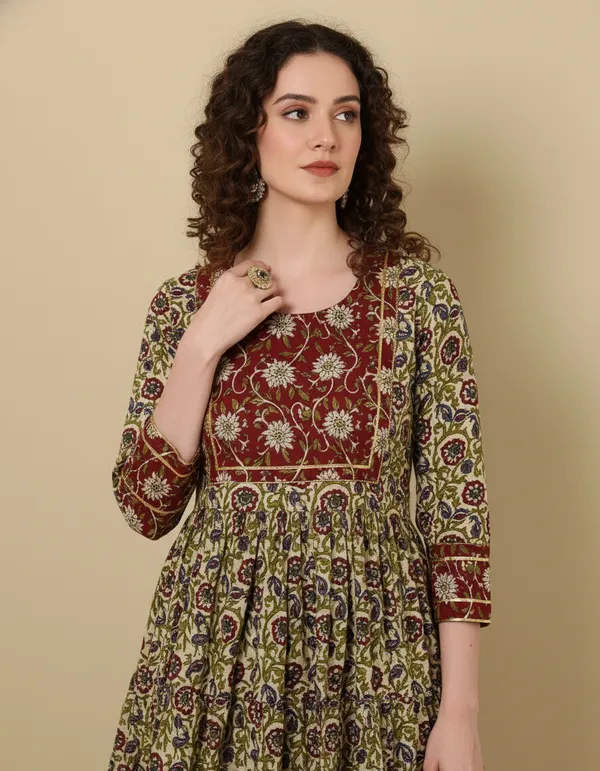 Beige_Jaipuri_Rayon_Anarkali_Kurti_For_Women