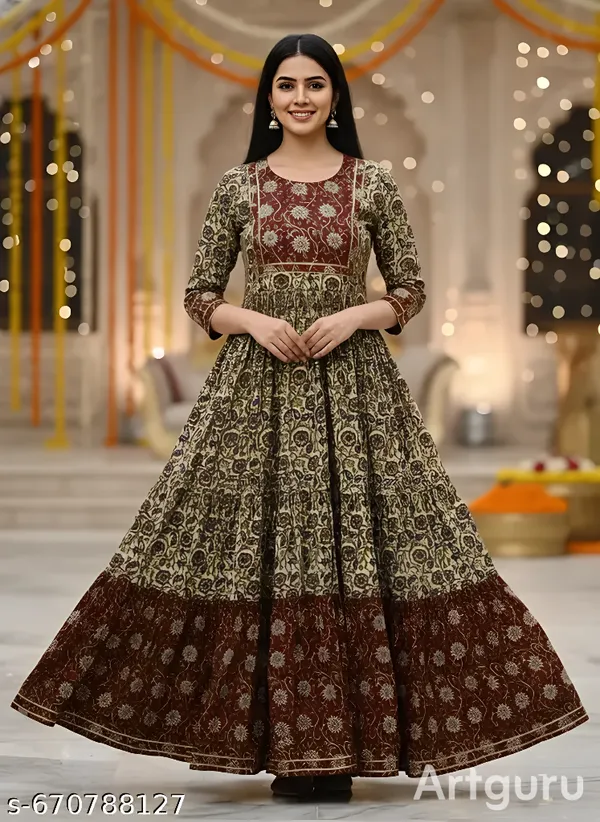Beige_Jaipuri_Rayon_Anarkali_Kurti_For_Women