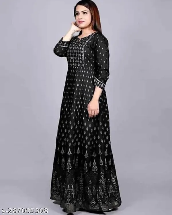 Black_Jaipuri_Rayon_Anarkali_Kurti_For_Women