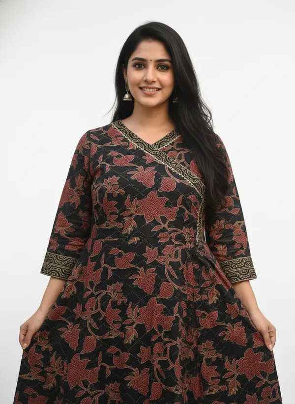 Black_Rayon_Fabric_Anarkali_Kurti_For_Women