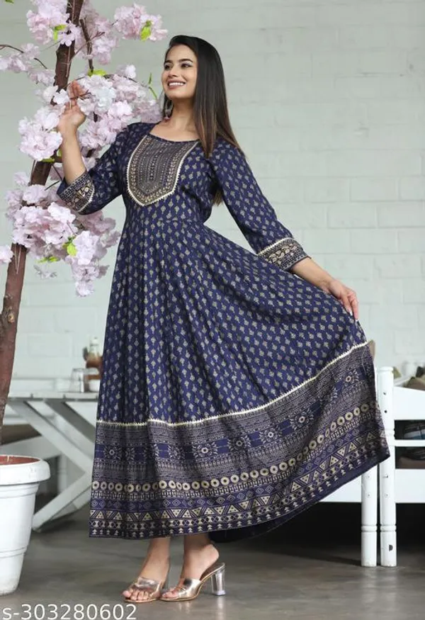 Blue_Rayon_Fabric_Anarkali_Kurti_For_Women