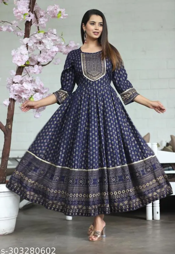 Blue_Rayon_Fabric_Anarkali_Kurti_For_Women