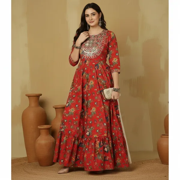 Red_Rayon_Fabric_Anarkali_Kurti_For_Women