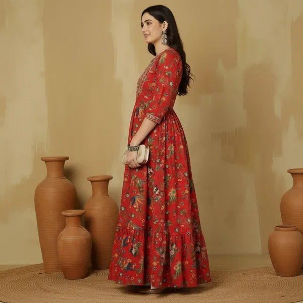 Red_Rayon_Fabric_Anarkali_Kurti_For_Women