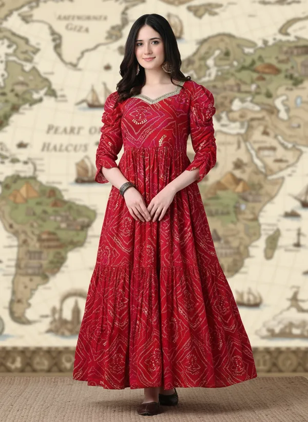 Red_Rayon_Fabric_Anarkali_Kurti_For_Women